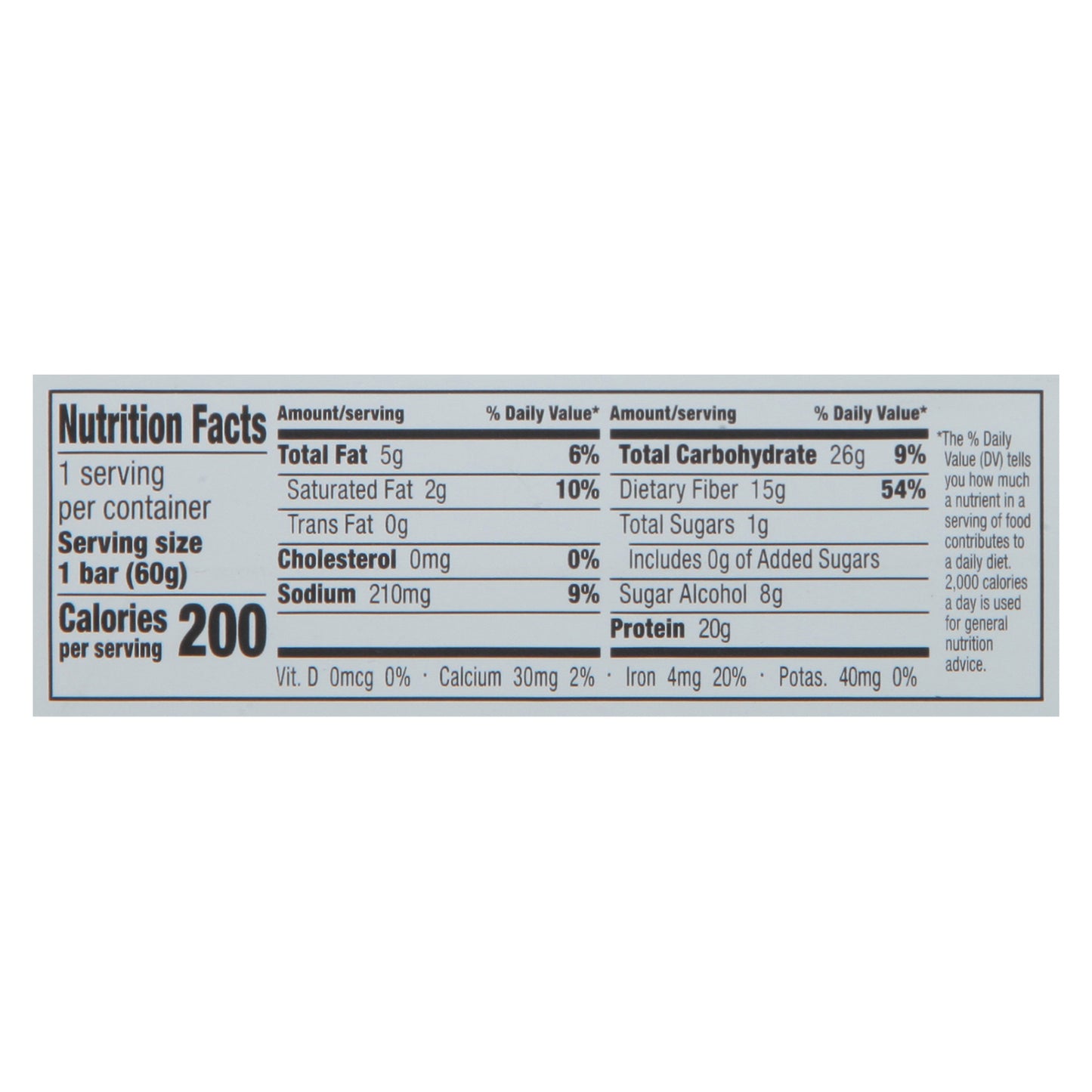 No Cow Bar - Bar Cookie Dough - Case of 12-2.12 OZ