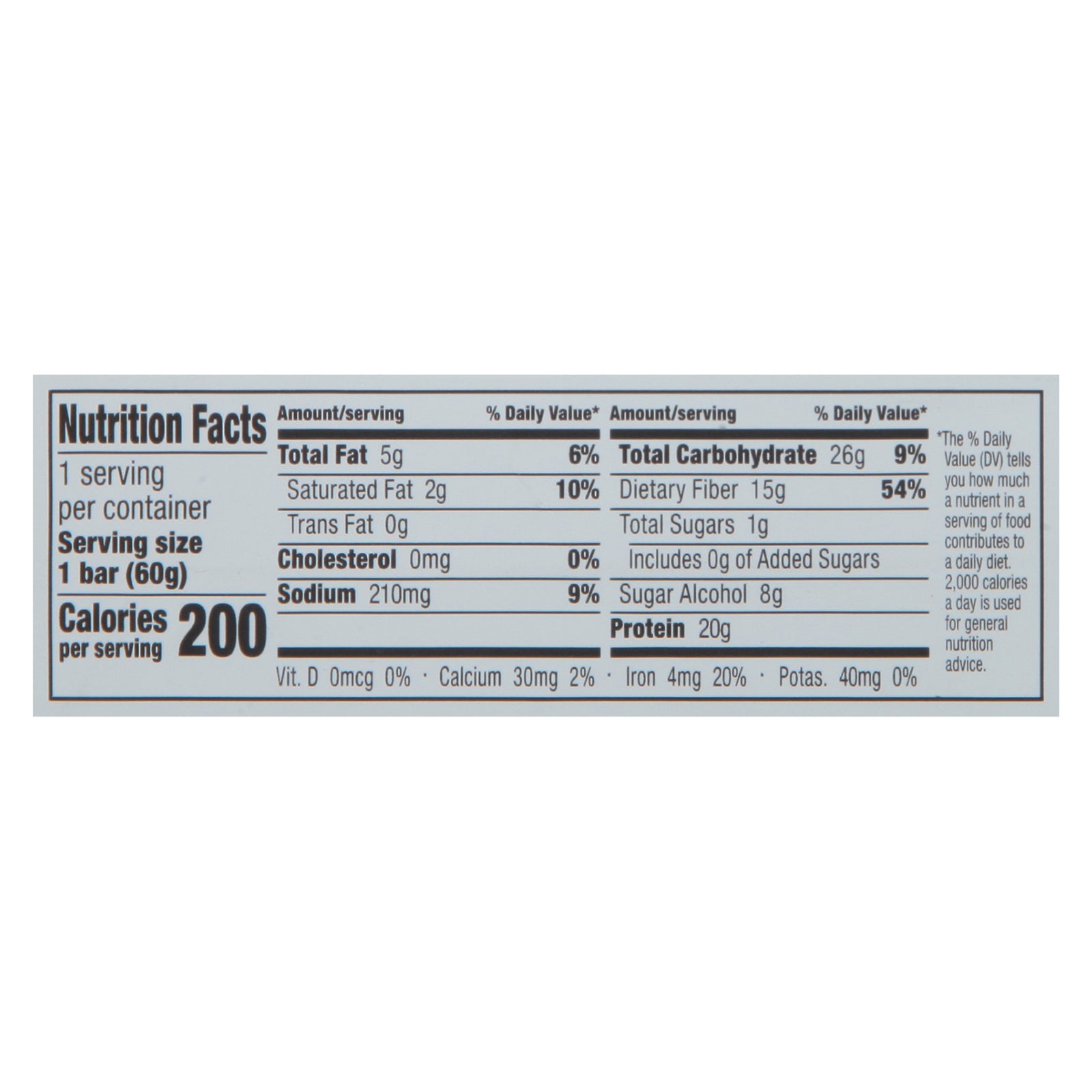 No Cow Bar - Bar Cookie Dough - Case of 12-2.12 OZ