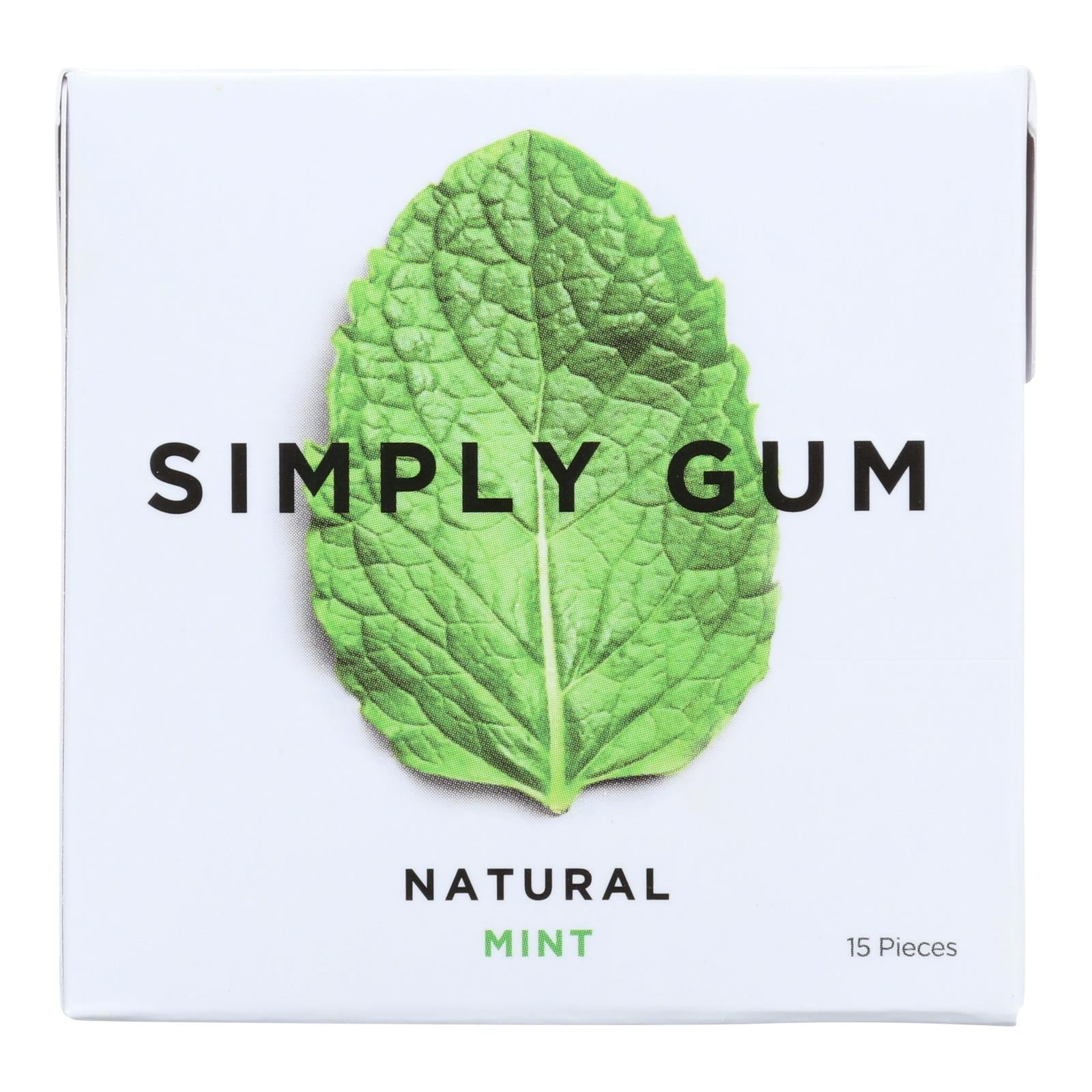 Simply Gum, Chewing Gum All Natural Mint, Case Of 12, 15 ct