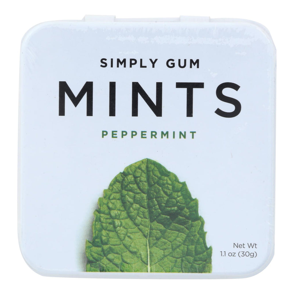 Simply Gum, Mints Peppermint, Case Of 6, 30 ct