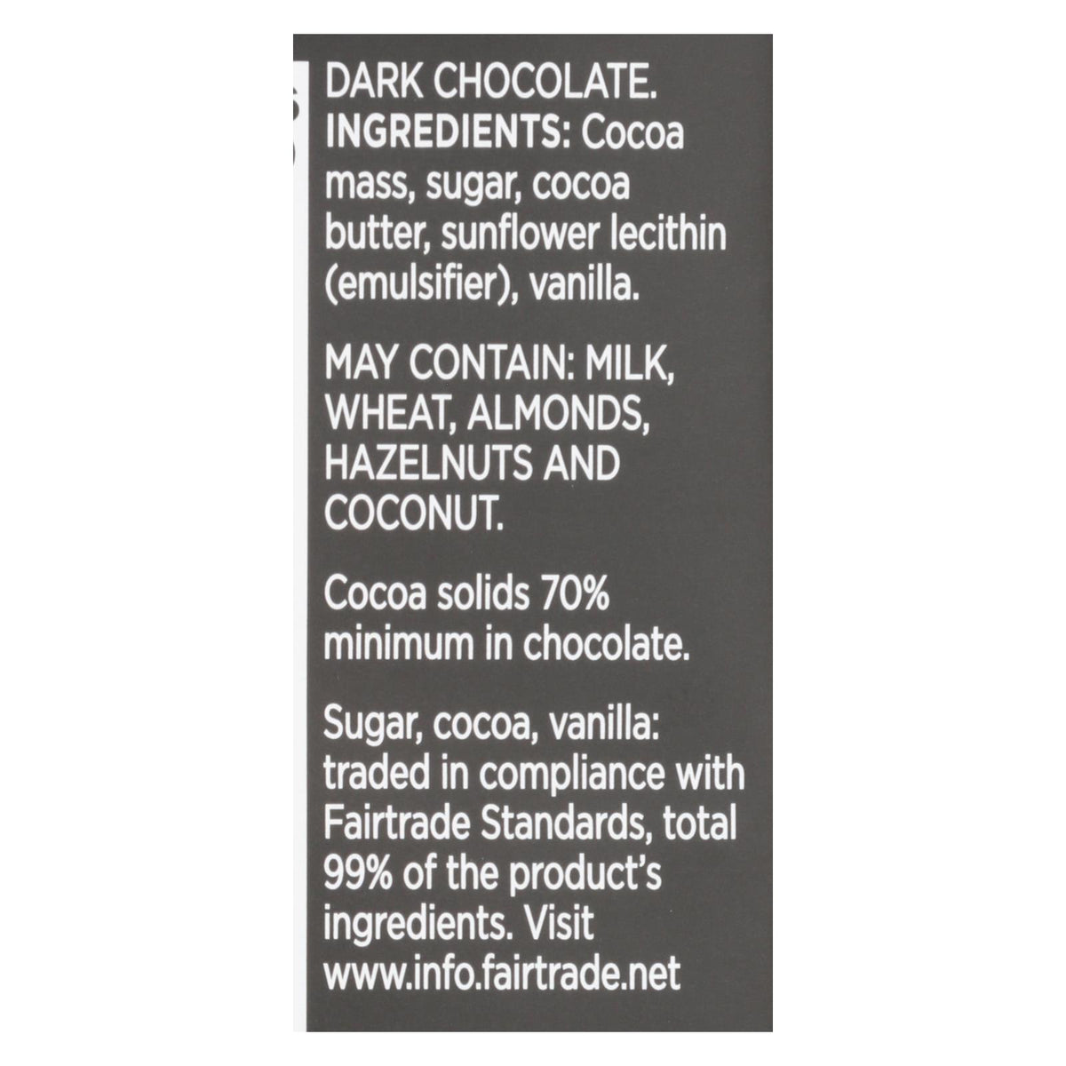 Divine - Bar Chocolate Dark 70% Cocoa - Case of 12 - 3 OZ
