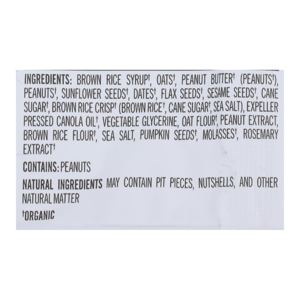 Probar Organic Peanut Butter Bar - Case of 12 - 3 oz
