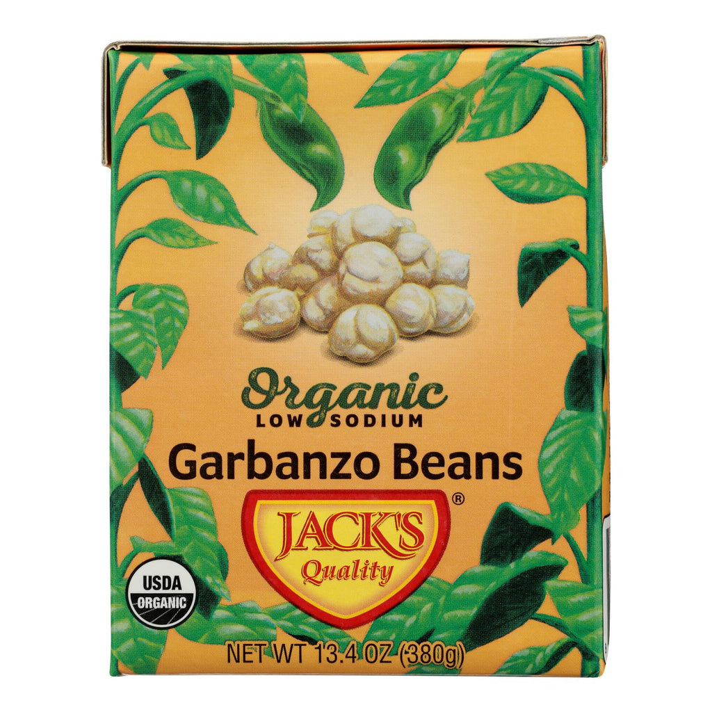 Jack's Quality Organic Garbanzo Beans - Low Sodium - Case of 8 - 13.4 oz