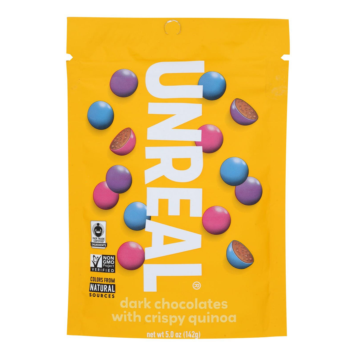 Unreal, Crispy Quinoa Chocolate Gems Dark Chocolate, Case Of 6, 5 oz