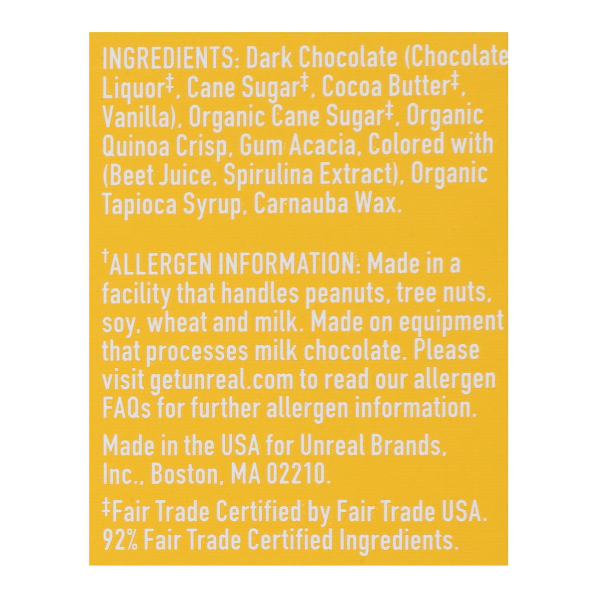 Unreal, Crispy Quinoa Chocolate Gems Dark Chocolate, Case Of 6, 5 oz