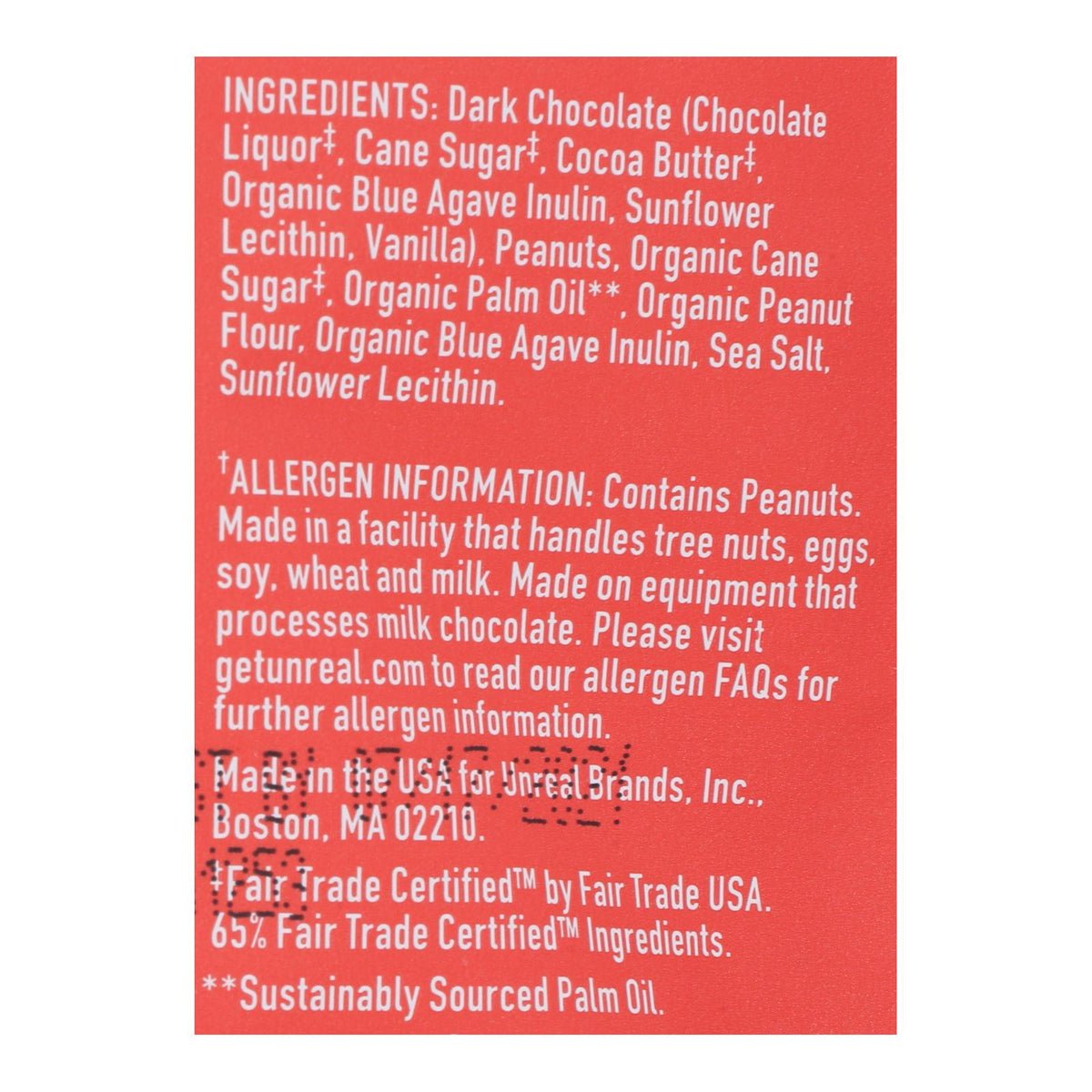 Unreal, Dark Chocolate Peanut Butter Cups, Case Of 6, 4.2 oz