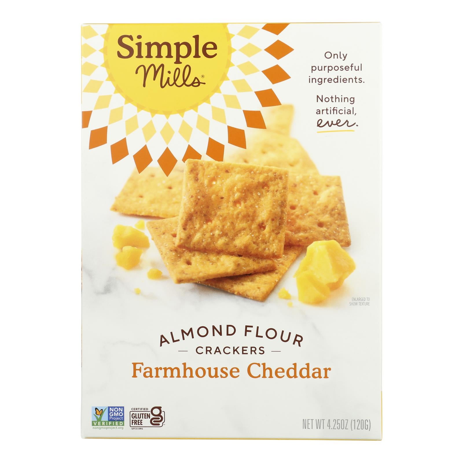 Simple Mills, Farmhouse Cheddar Almond Flour Crackers, Case Of 6, 4.25 oz