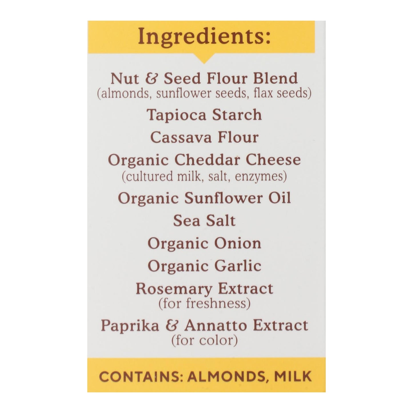 Simple Mills, Farmhouse Cheddar Almond Flour Crackers, Case Of 6, 4.25 oz