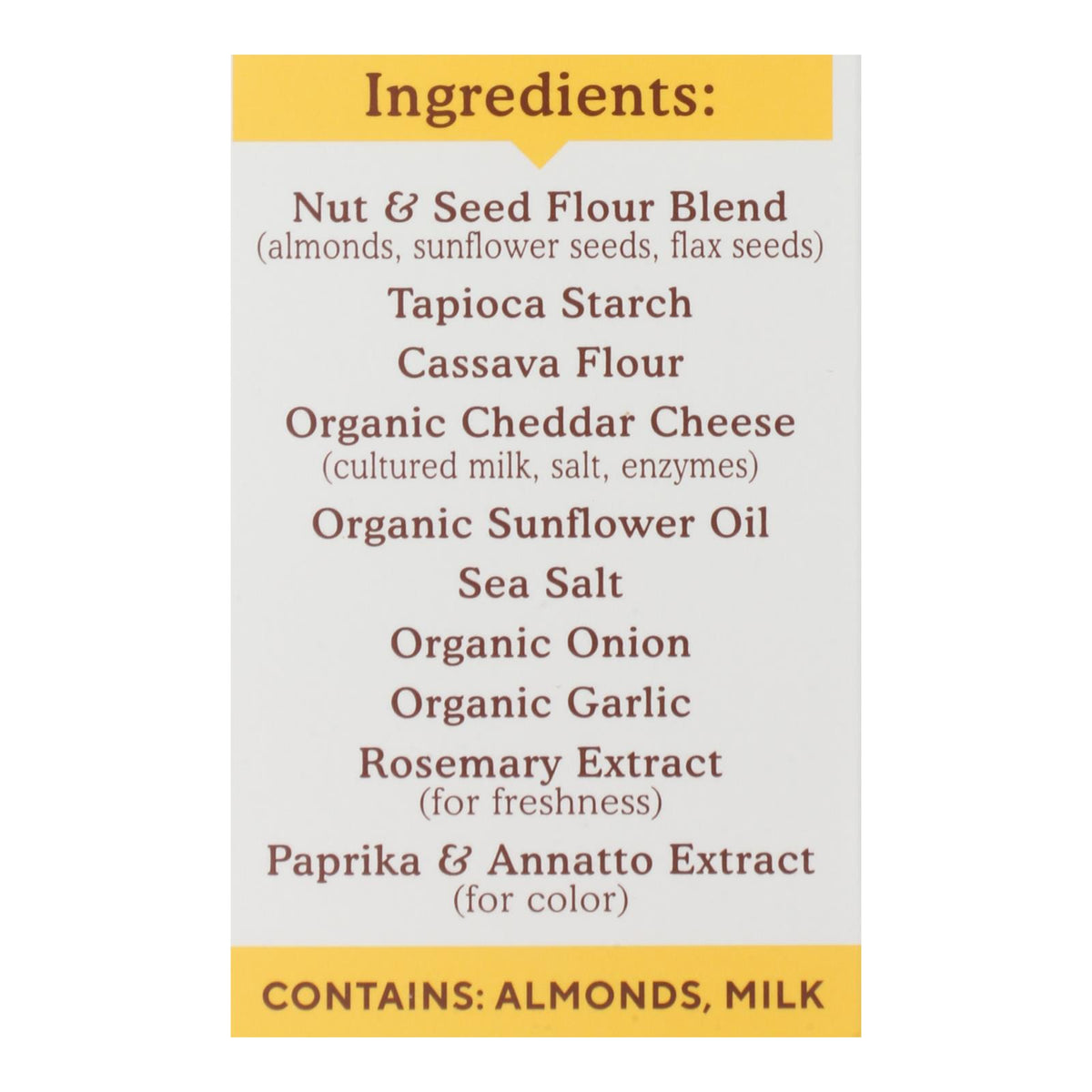 Simple Mills, Farmhouse Cheddar Almond Flour Crackers, Case Of 6, 4.25 oz