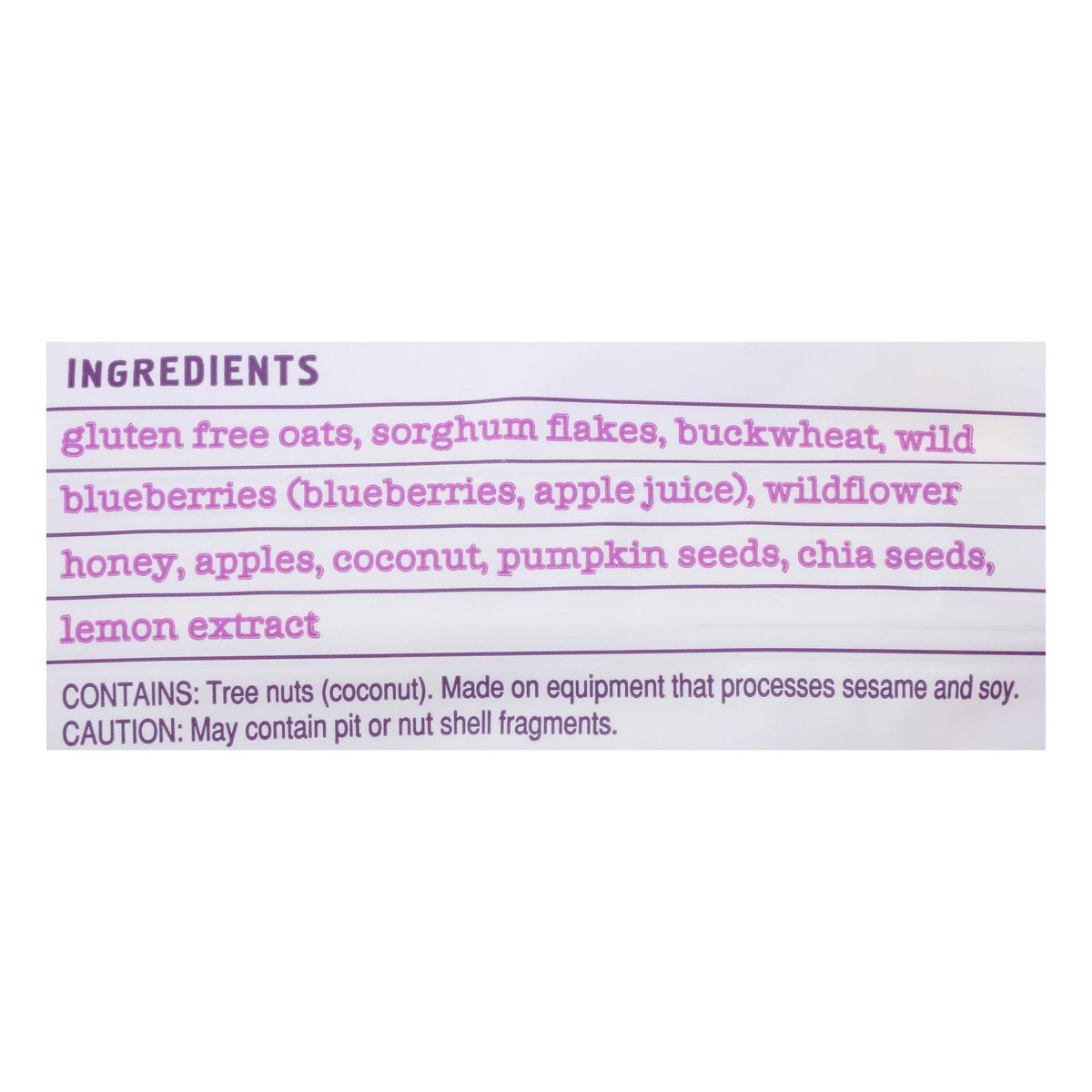 Seven Sundays Muesli - Blueberry Chia Buckwheat - Case of 6 - 12 oz.