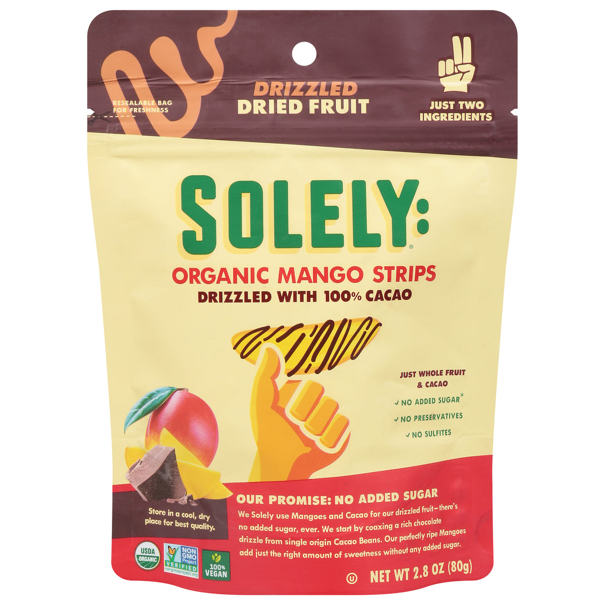 Solely - Drd Frt Og2 Mango Strips - CS of 8-2.8 OZ