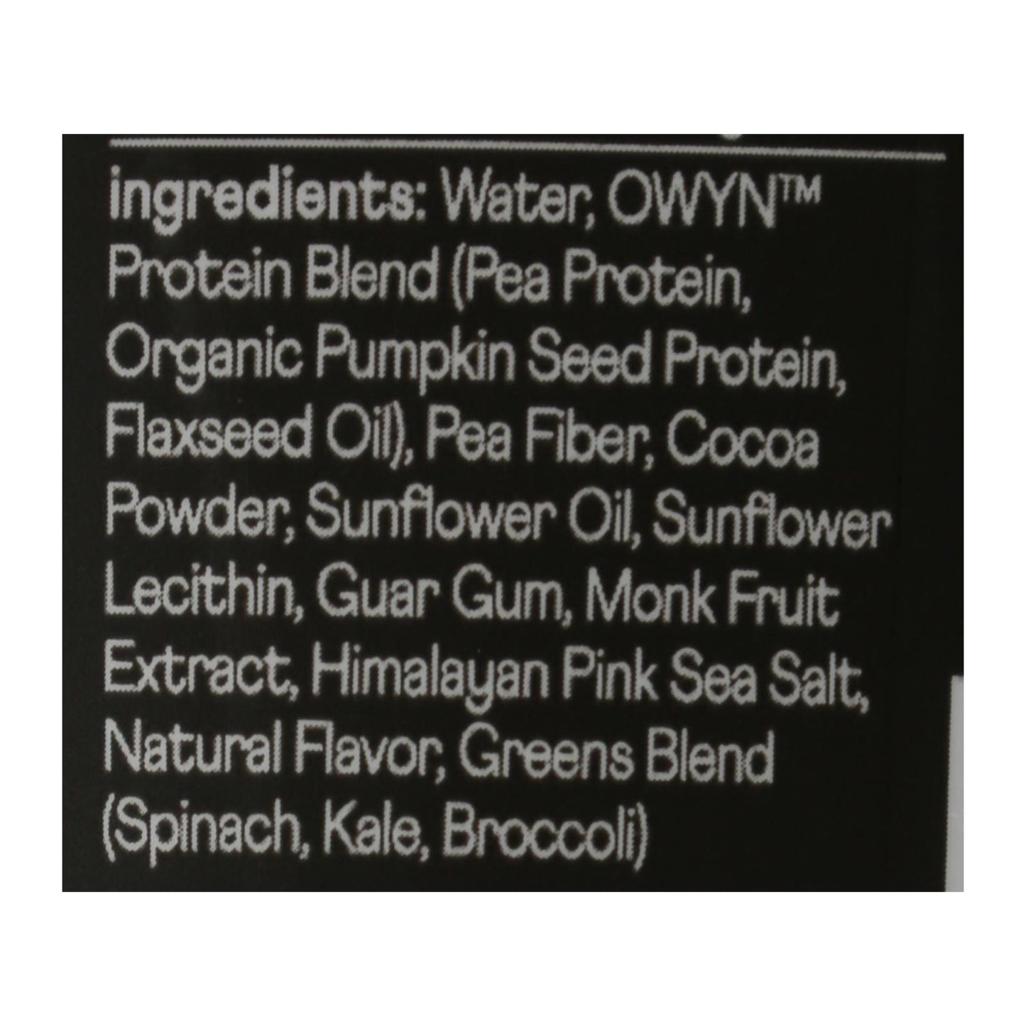 Only What You Need - Protein Dark Chocolate Elite Plnt - Case of 12-12 FZ