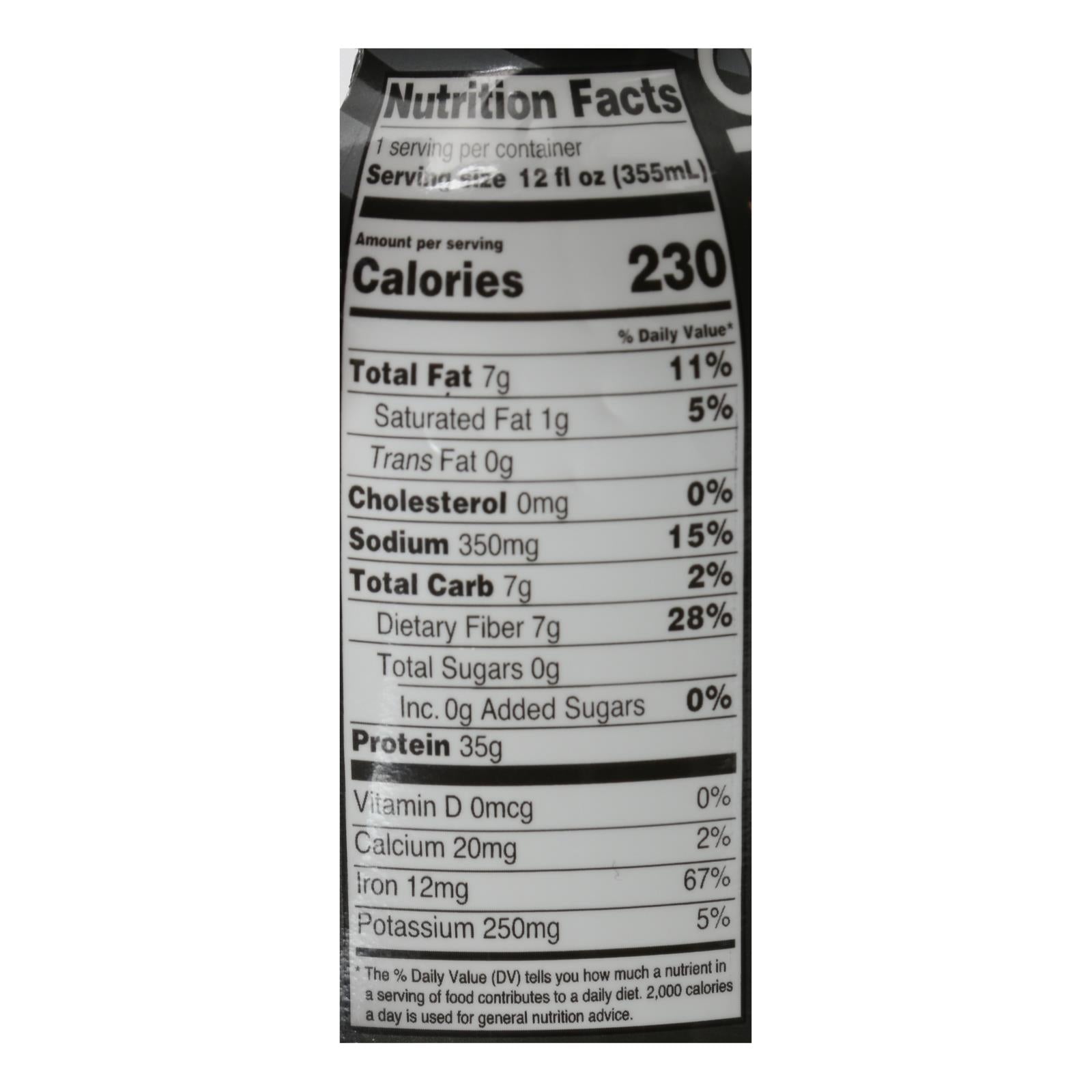 Only What You Need - Protein Dark Chocolate Elite Plnt - Case of 12-12 FZ