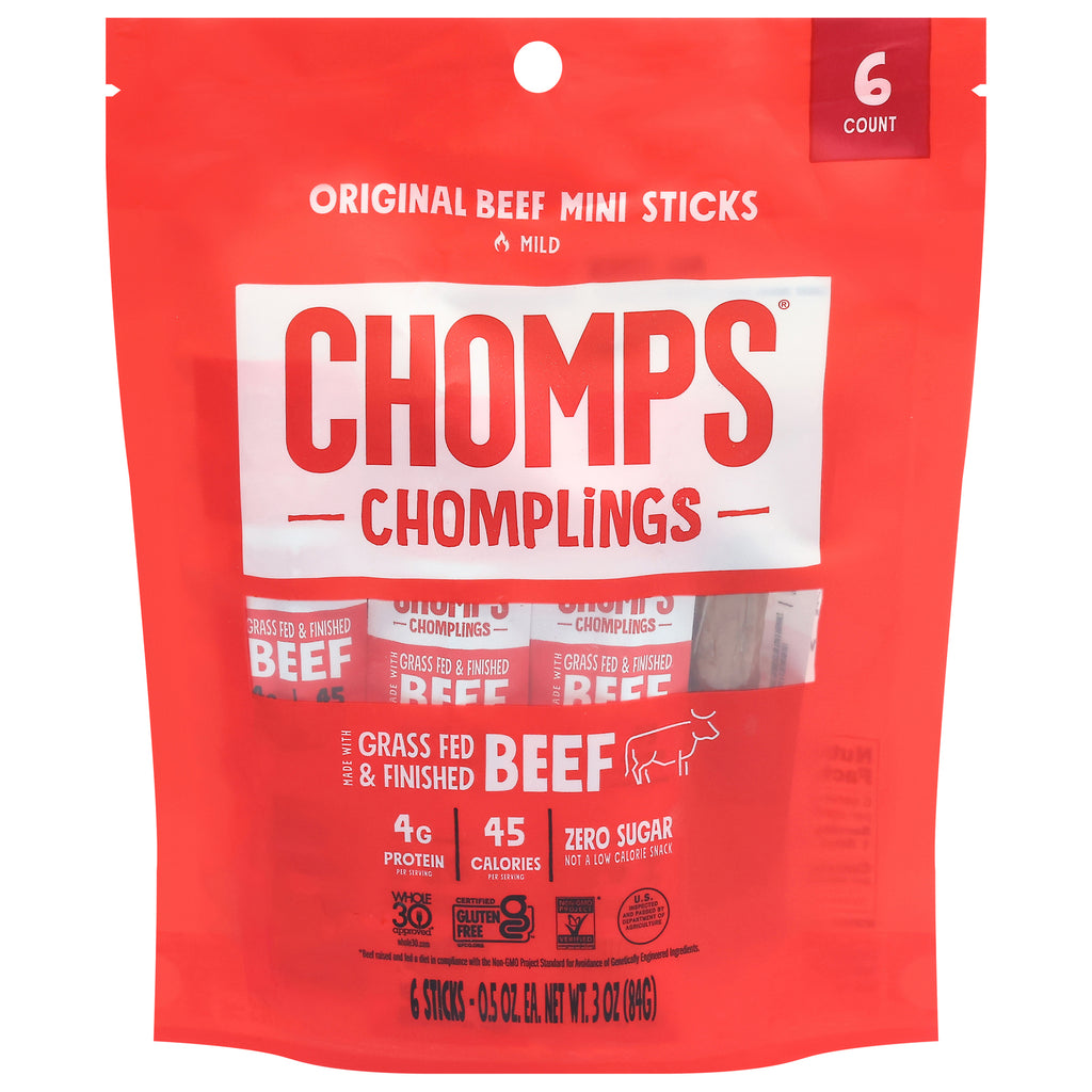 Chomps - Beef Sticks Mini Original - CS of 10-3 OZ