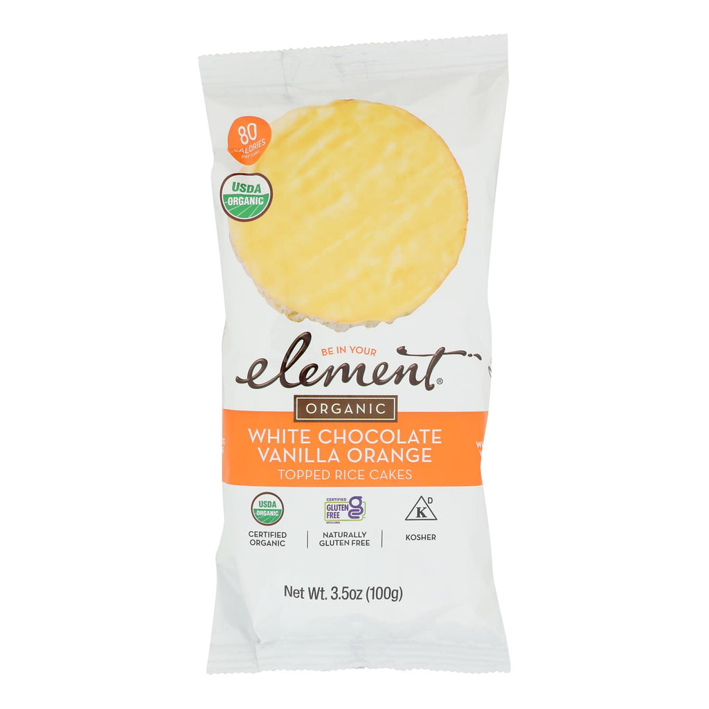 Element Organic Dipped Rice Cakes - Vanilla Orange - Case of 6 - 3.5 oz