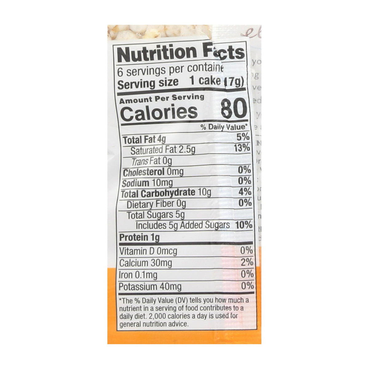 Element Organic Dipped Rice Cakes - Vanilla Orange - Case of 6 - 3.5 oz