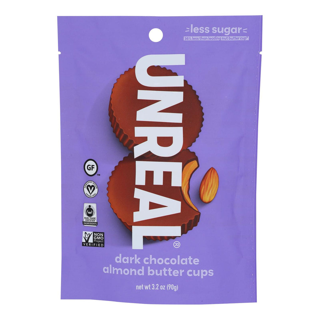 Unreal, Dark Chocolate Almond Butter Cups, Case Of 6, 3.2 oz