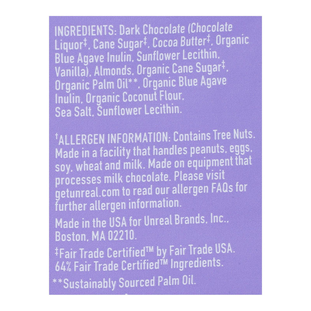 Unreal, Dark Chocolate Almond Butter Cups, Case Of 6, 3.2 oz