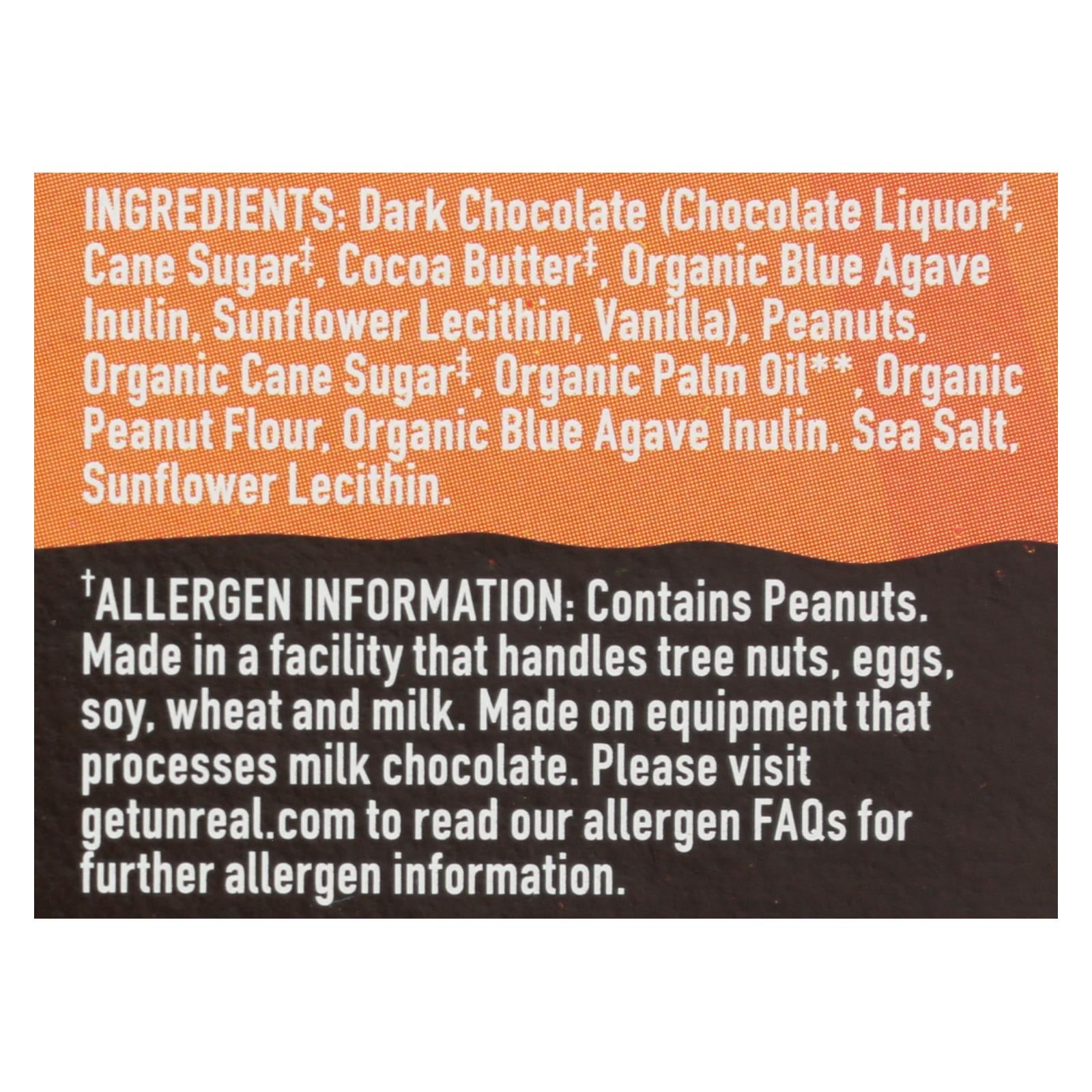 Unreal, Dark Chocolate Peanut Butter Cups Cups, Case Of 40, .5 oz