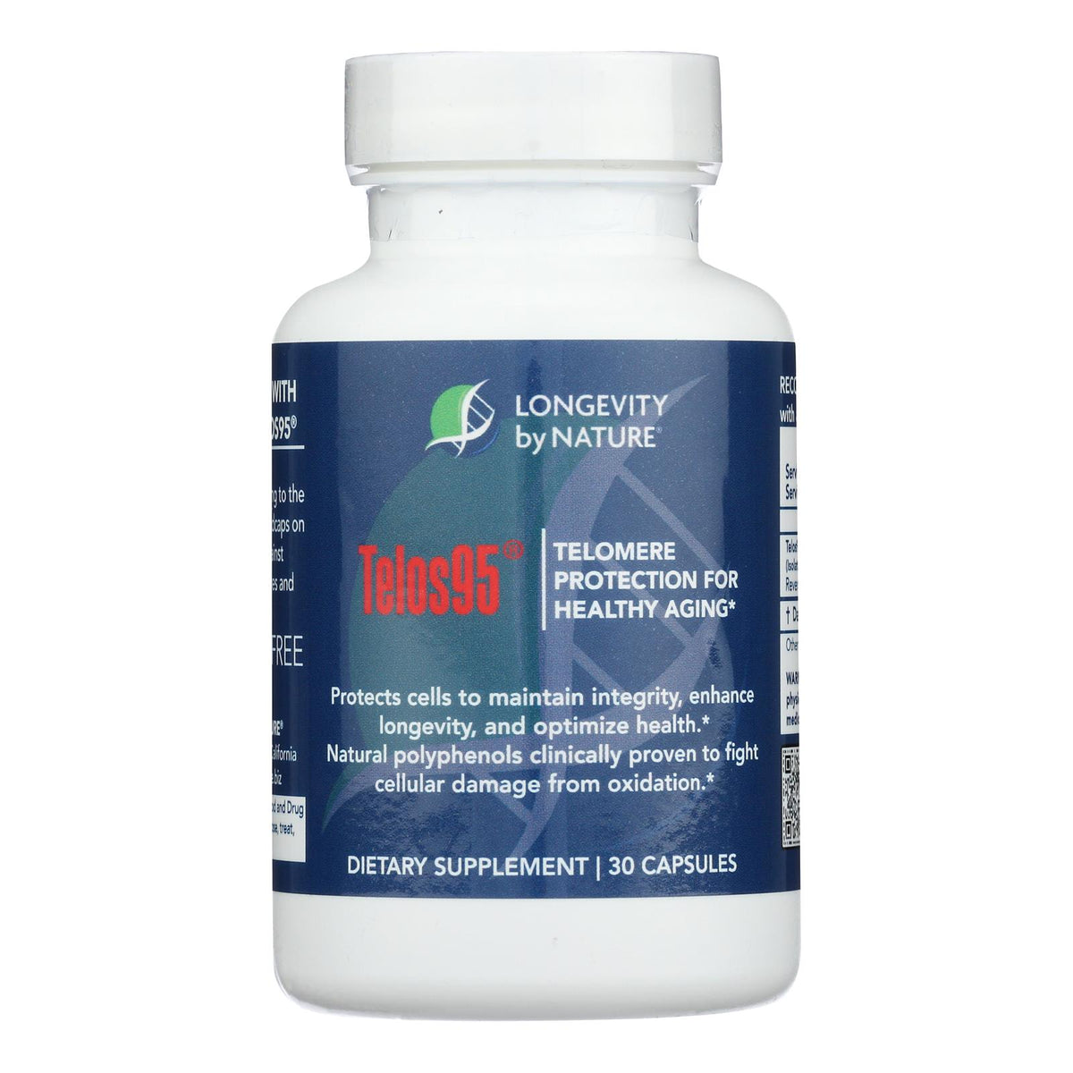 Longevity By Nature - Telos95 Telomere Hlth Sup - 1 Each -30 CAP