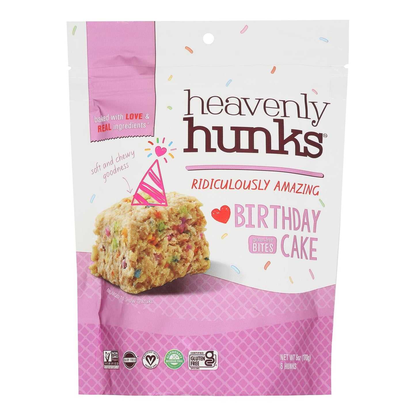 Heavenly Hunks - Cookies Gluten Free Birthday Cake - Case of 6-6 OZ