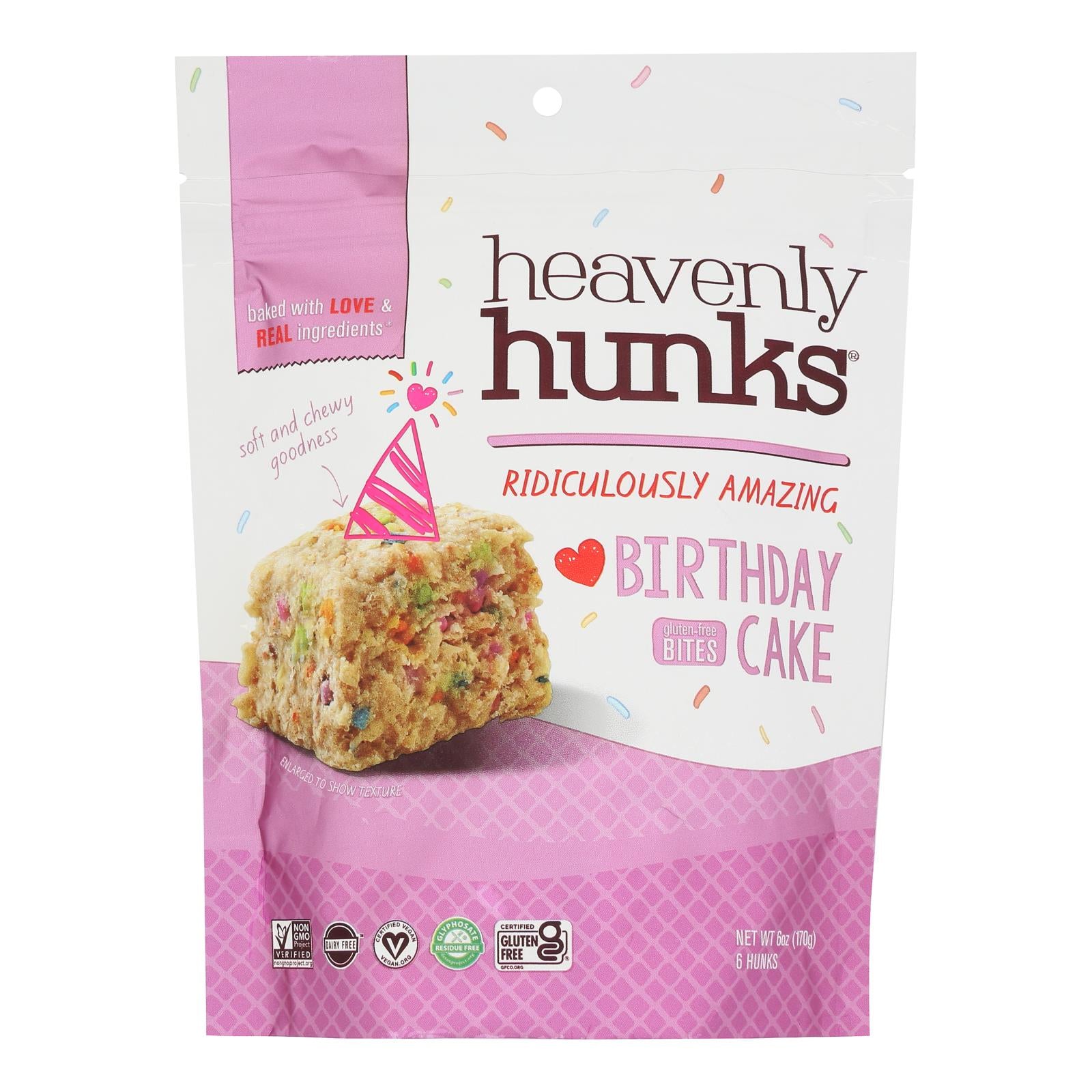 Heavenly Hunks - Cookies Gluten Free Birthday Cake - Case of 6-6 OZ
