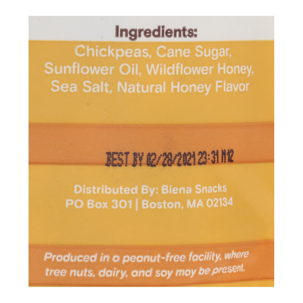 Biena Chickpea Snacks - Honey Roasted - Case of 8 - 5 oz.