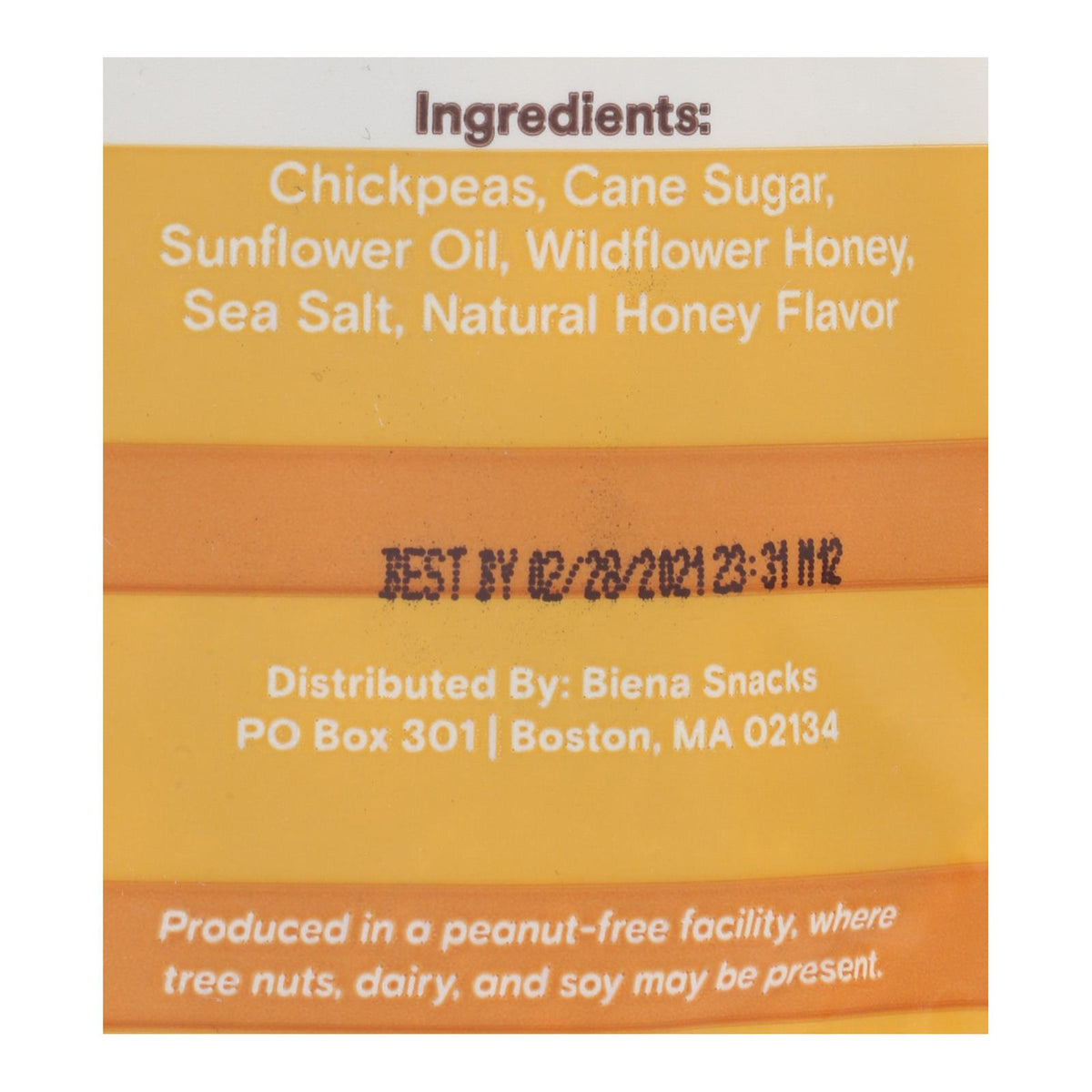 Biena Chickpea Snacks - Honey Roasted - Case of 8 - 5 oz.