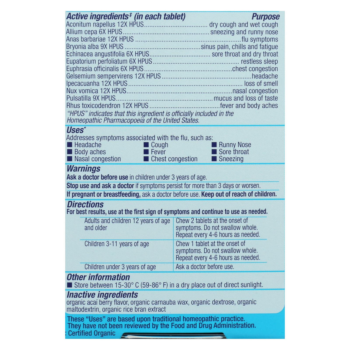 Genexa Flu Fix - Organic - 60 TABS