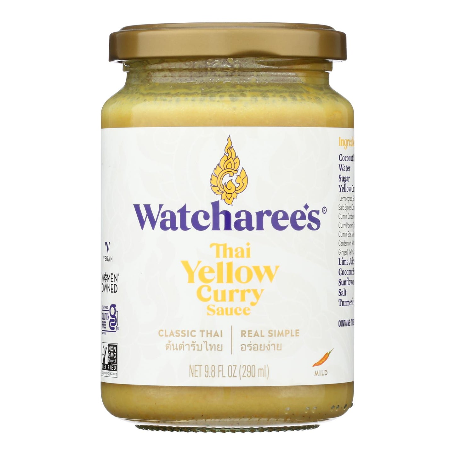 Watcharee's - Sauce Thai Yellow Curry - Case of 6-9.8 FZ