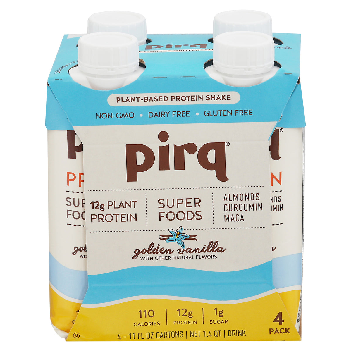 Pirq - Protein Shake Vanilla Peanut Butter 4pk - Case of 3-4/11 FZ