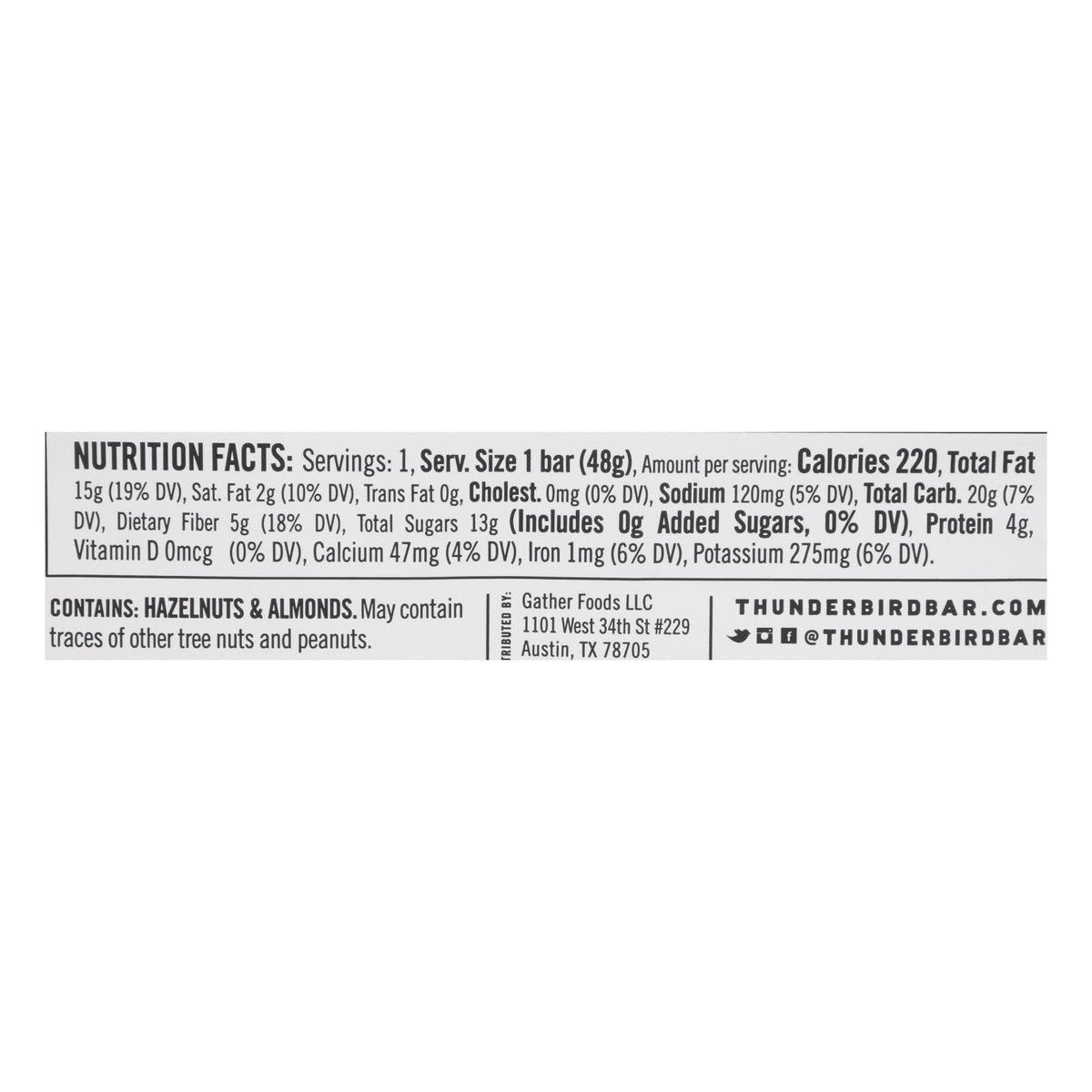 Thunderbird - Bar Hazlnt Coffee Maca - Case of 12-1.7 OZ