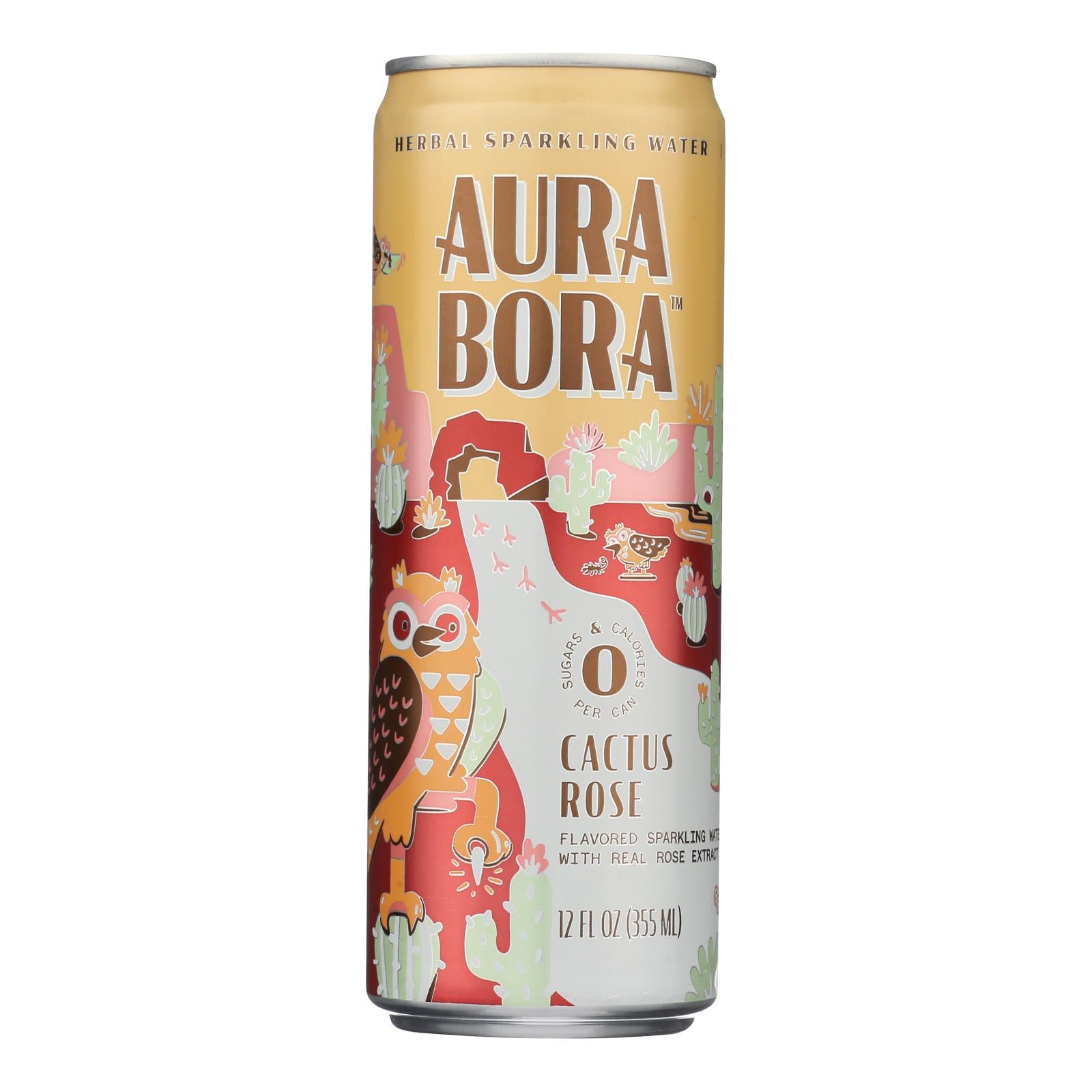 Aura Bora - Sparklng Water Cactus Rose - Case of 12-12 FZ