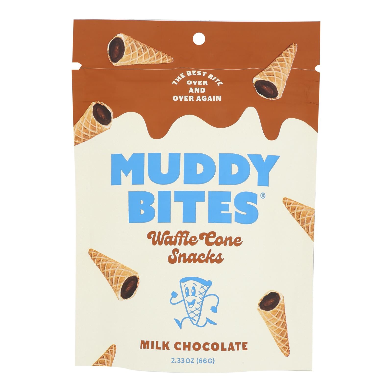 Muddy Bites, Waffle Cone Snacks Milk Chocolate, Case Of 12, 2.33 Oz