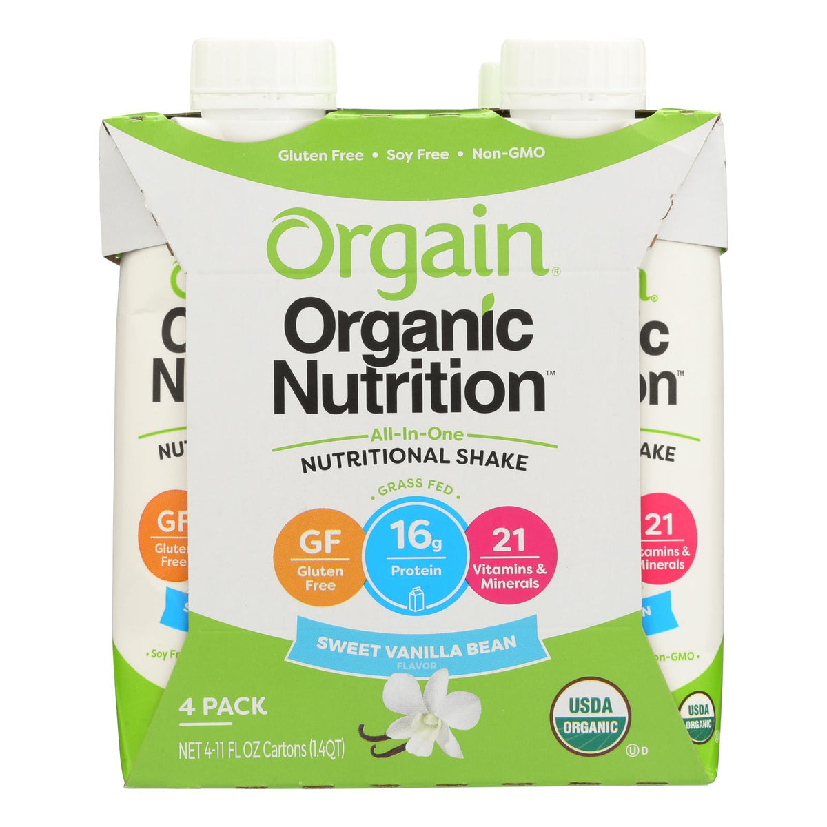 Orgain Organic Nutrition Shake - Vanilla Bean - 11 fl oz - Case of 12