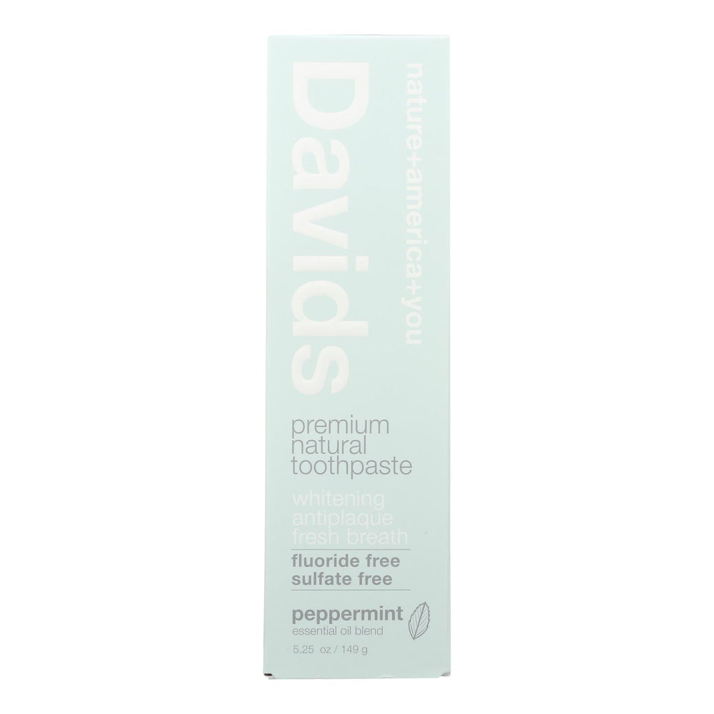 Davids - Toothpaste Natural Peppermint - 1 Each - 5.25 OZ