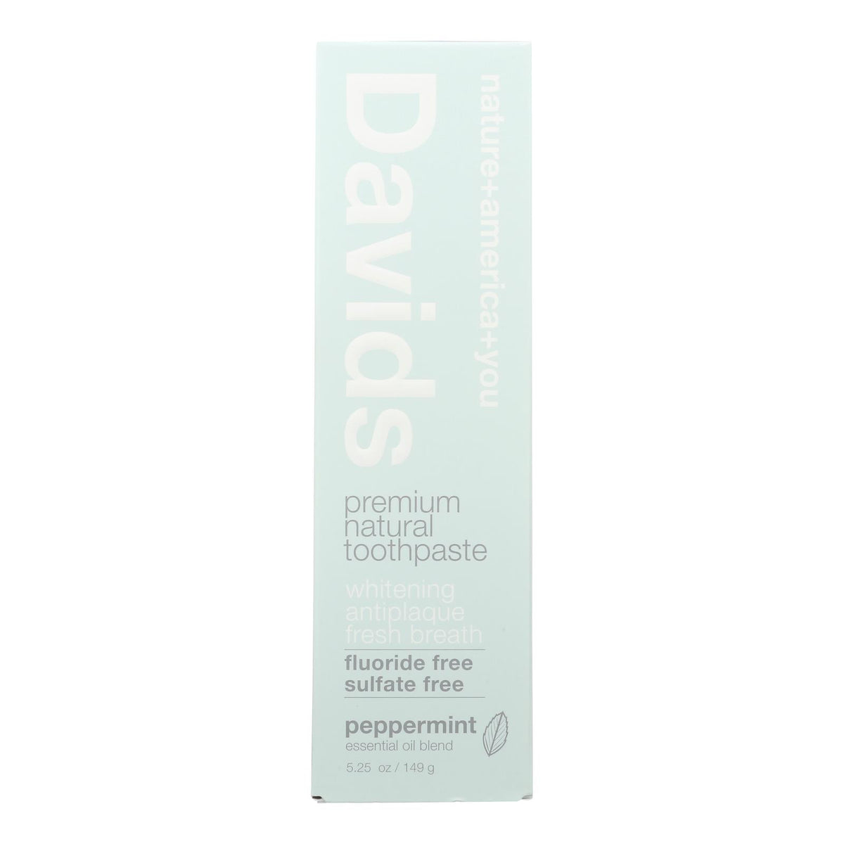 Davids - Toothpaste Natural Peppermint - 1 Each - 5.25 OZ
