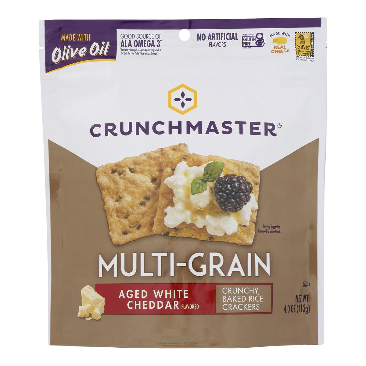 Crunchmaster - Multigrn Cracker White Chddr - Case of 12 - 4 OZ