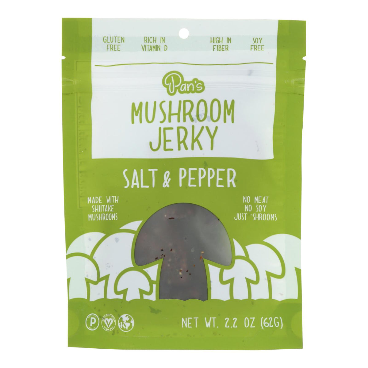 Pan's - Mushroom Jerky Salt Pppr - Case of 6-2.2 OZ