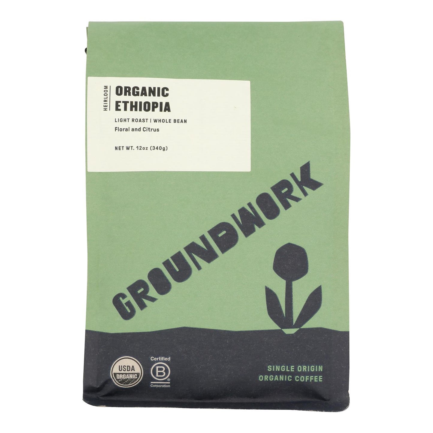 Groundwork - Coffee Organic Ethiopian Hrlm - Case of 6-12 OZ