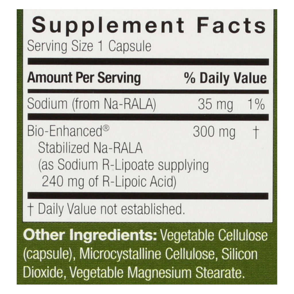 Genceutic Naturals R-Lipoic Acid Plus - 300 mg - 60 Vcaps
