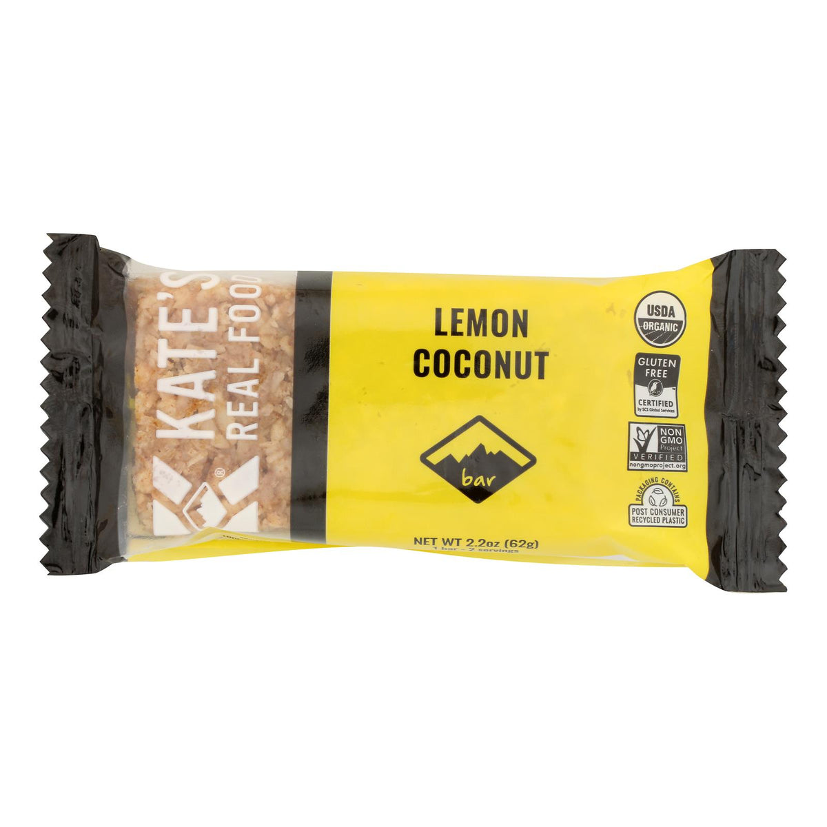 Kate's Real Food - Bar Organic Bivy Lemon Coconut - Case of 12 - 2.2 OZ