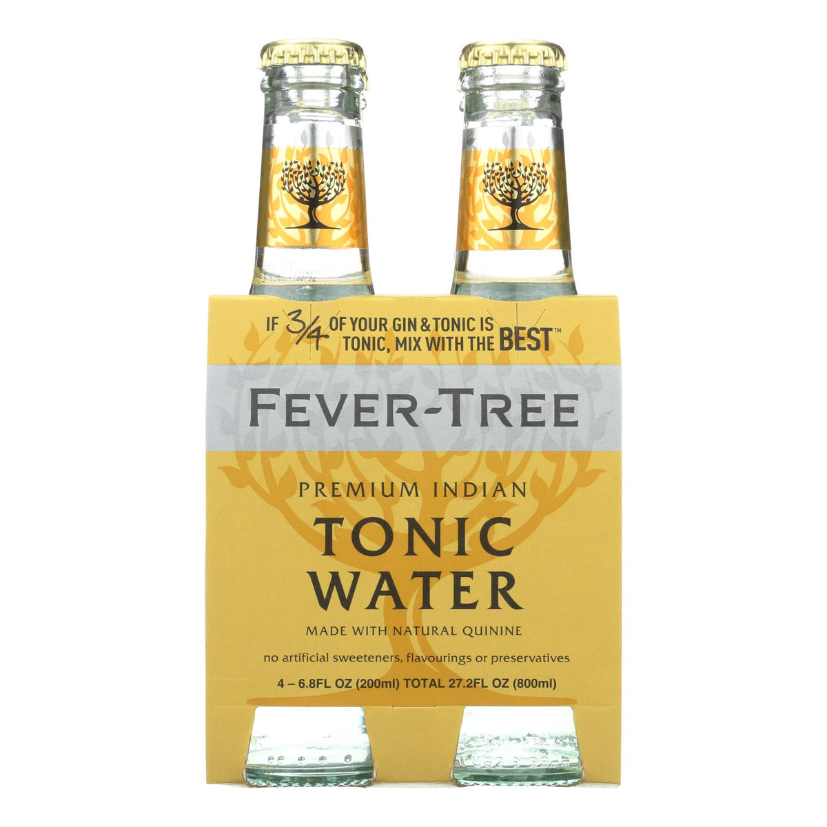 Fever - Tree Indian Tonic Water - Tonic Water - Case of 6 - 6.8 FL oz.