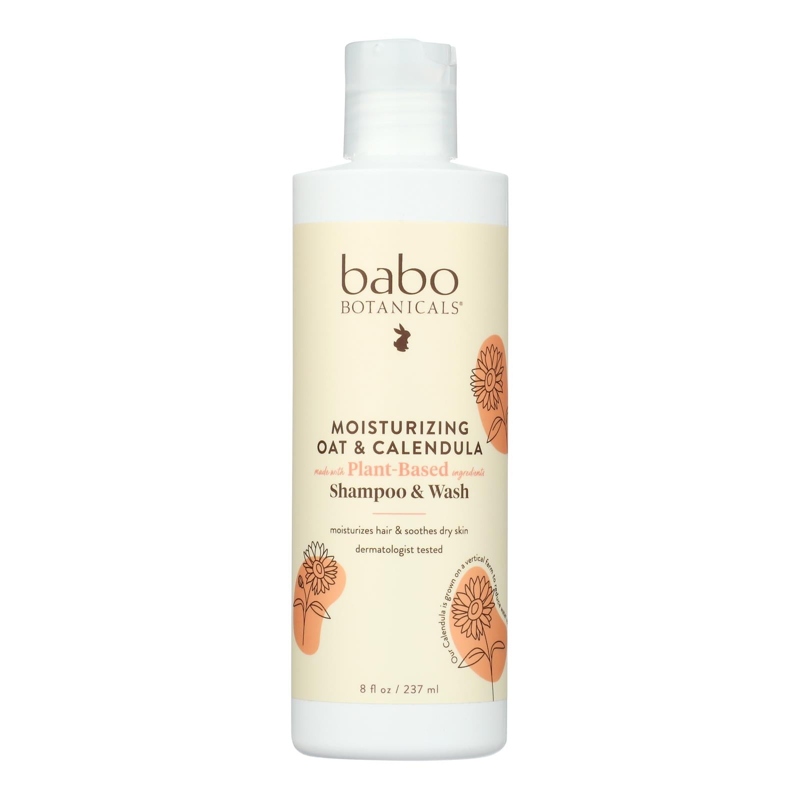 Babo Botanicals - Moisturizing Baby Shampoo and Wash - Oatmilk Calendula - 8 fl oz