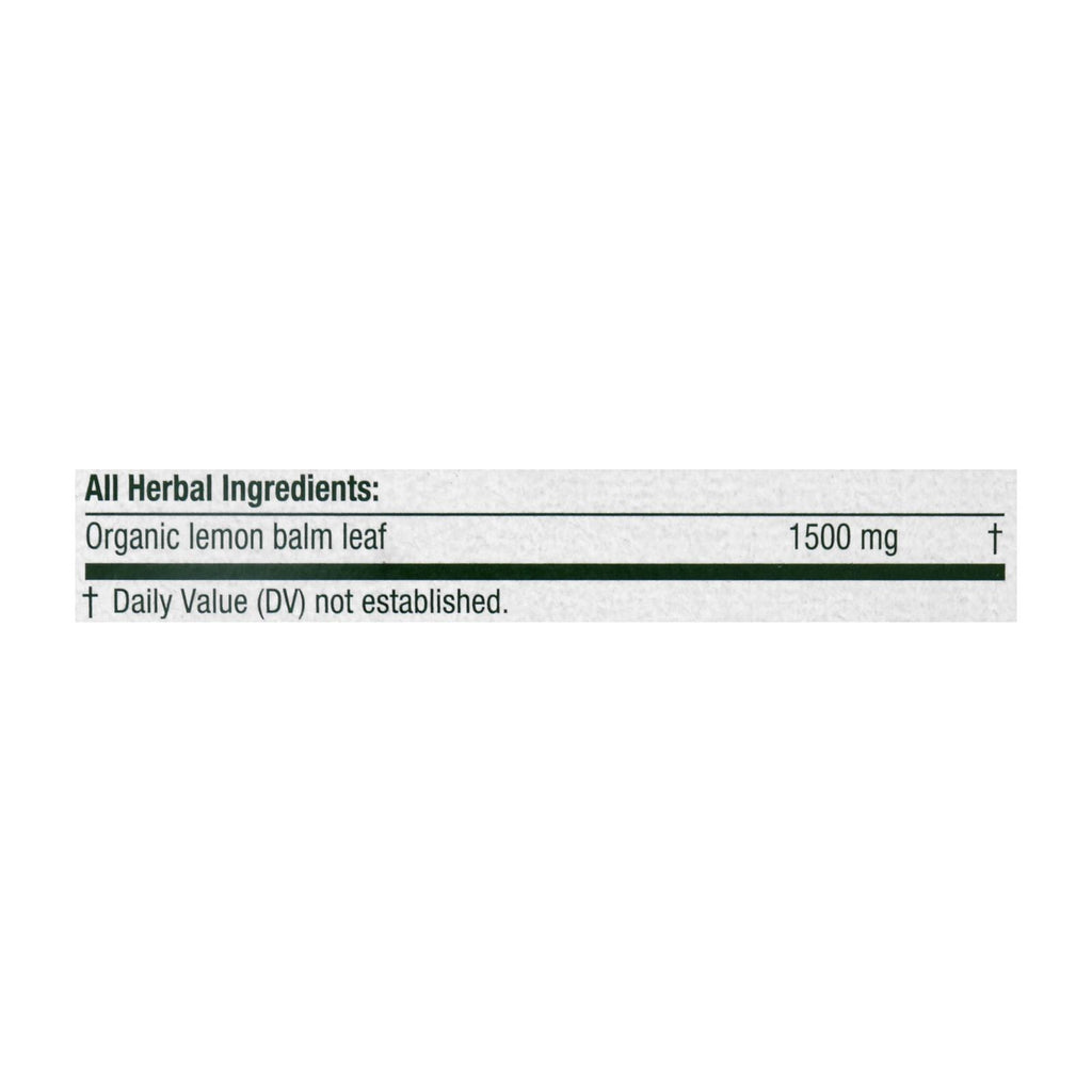 Traditional Medicinals Organic Herbal Tea - Lemon Balm Lemon Bal Og2 - Case of 6 - 16 Bags