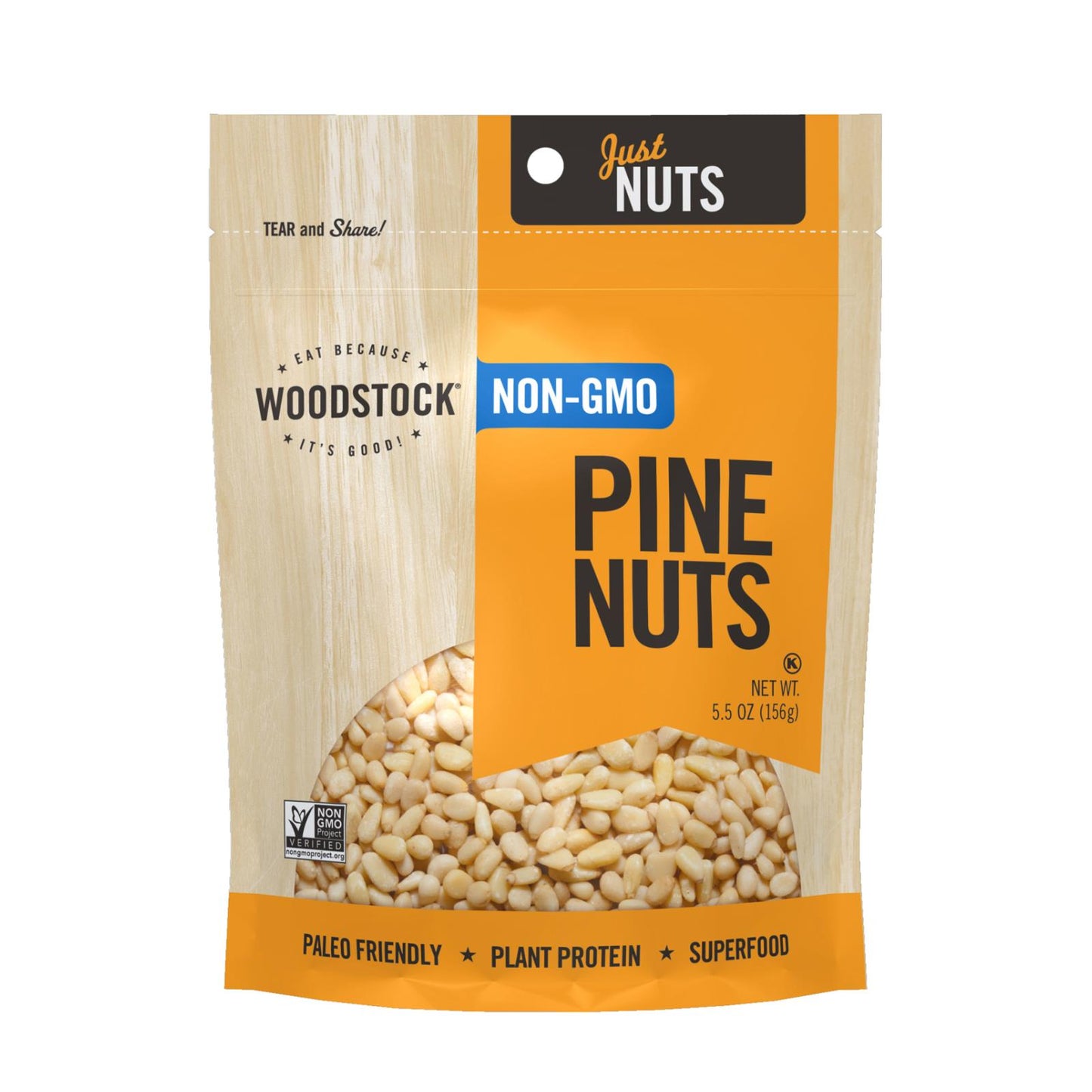 Woodstock Foods, Non-GMO Pine Nuts, Case Of 8, 5.5 oz