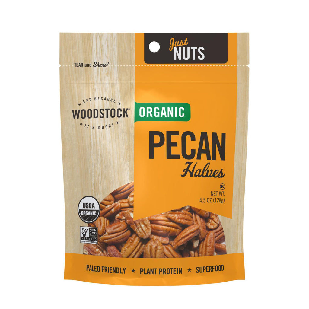 Woodstock Foods, Organic Pecan Halves, Case Of 8, 4.5 oz