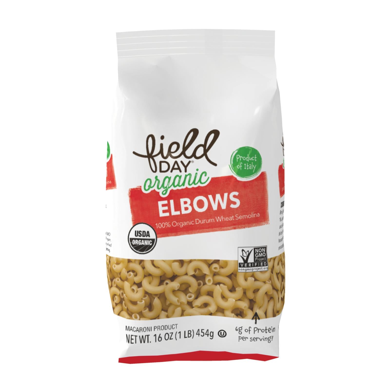 Field Day Pasta - Organic - Traditional - Elbows - 16 oz - case of 12