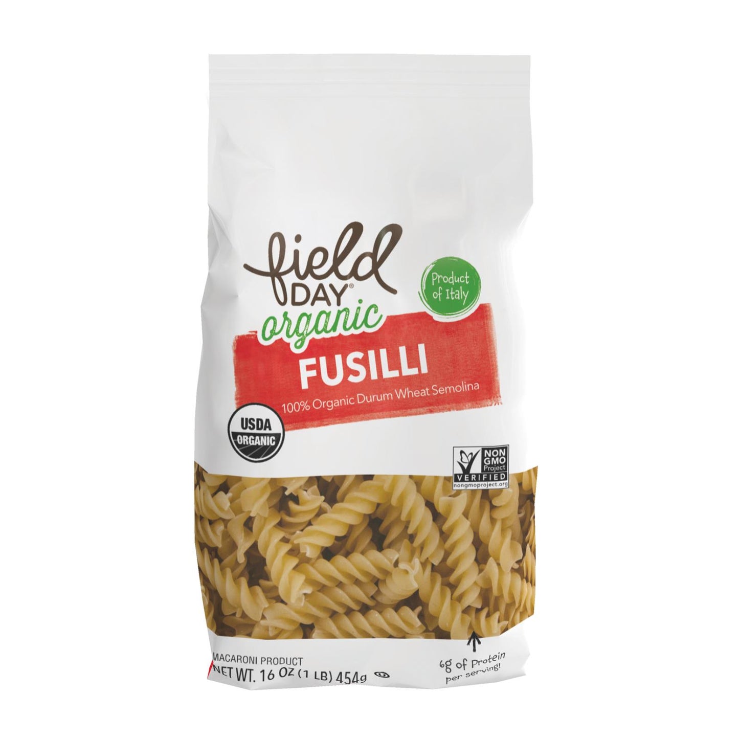 Field Day Pasta - Organic - Traditional - Fusilli - 16 oz - case of 12