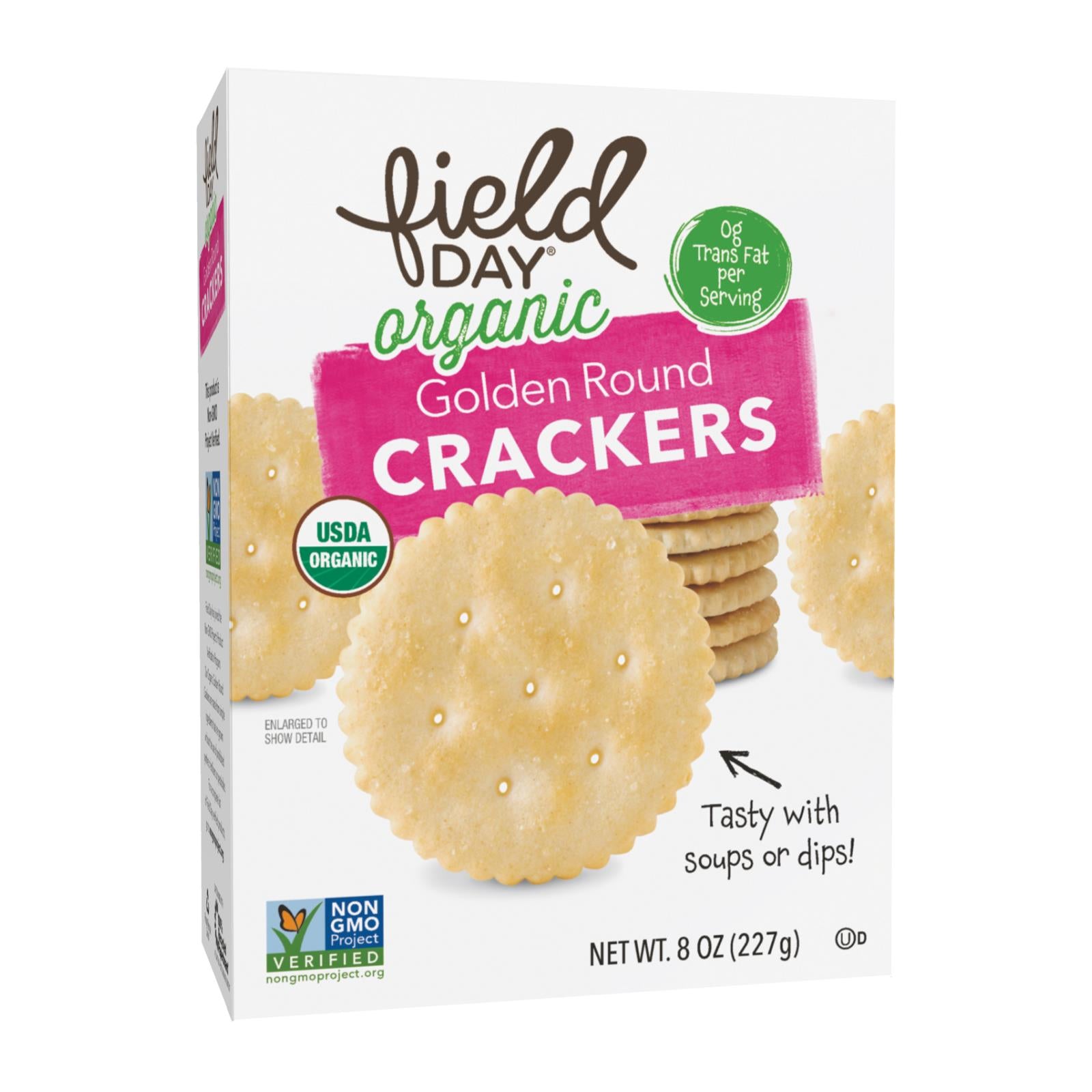Field Day Crackers - Organic - Golden Round - 8 oz - case of 12